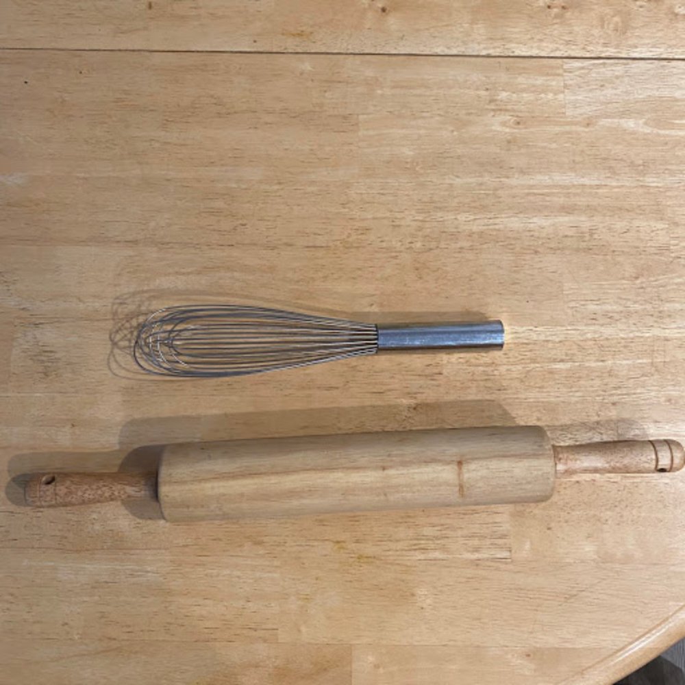 Rolling Pin & Metal Whisk